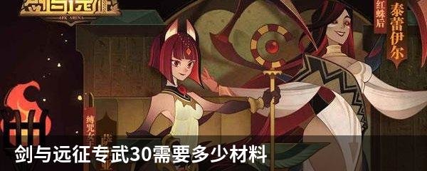 剑与远征专武30需要多少材料