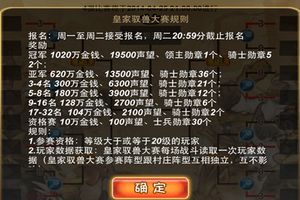 皇家驭兽大赛活动奖励介绍