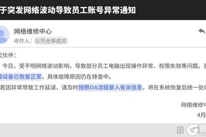 《战双帕弥什》「关于突发网络波动导致员工账号异常通知」
