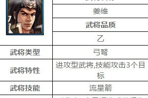 乙级武将姜维介绍