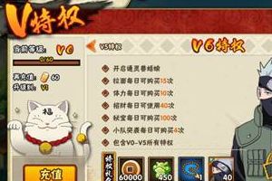火影忍者手游VIP特权 V特权详细介绍