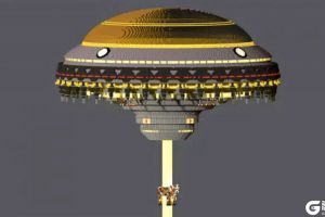 神秘UFO现身《我的世界》 7万个方块造就的飞船只为了抓一头牛？