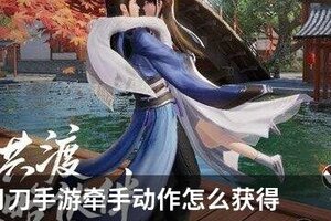 天涯明月刀手游牵手动作怎么获得