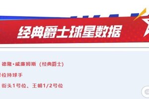 《NBA巅峰对决》经典爵士上线！“重装控卫”德隆·威廉姆斯来袭！