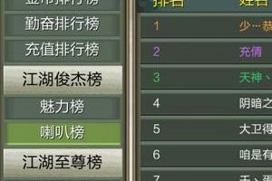 江湖魅力榜、喇叭榜介绍