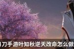 天涯明月刀手游叶知秋逆天改命怎么做