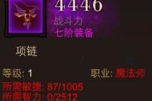 全民奇迹魔法师装备 7阶麒麟项链图鉴
