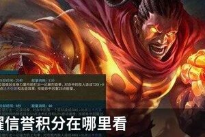 王者荣耀信誉积分在哪里看