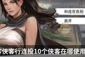 我的侠客侠客行连投10个侠客在哪使用
