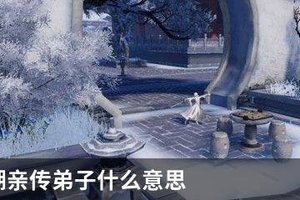 一梦江湖亲传弟子什么意思