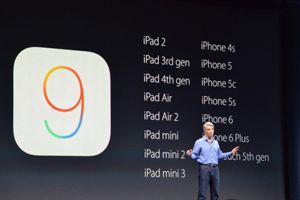 苹果表示iOS 9升级包只有1.3G