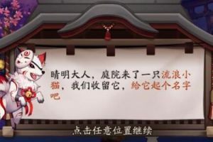 阴阳师庭院流浪小猫来了 给它取个名字吧