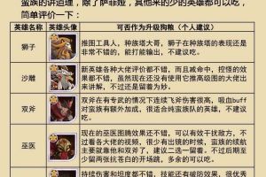 剑与远征那些真紫可以当狗粮 剑与远征全英雄狗粮分析
