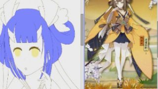阴阳师黄花大闺女:桃花妖清香摇影板绘
