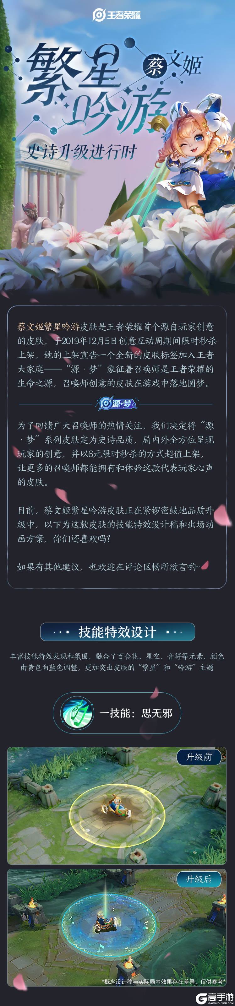 蔡文姬繁星吟游皮肤，史诗升级进行时！