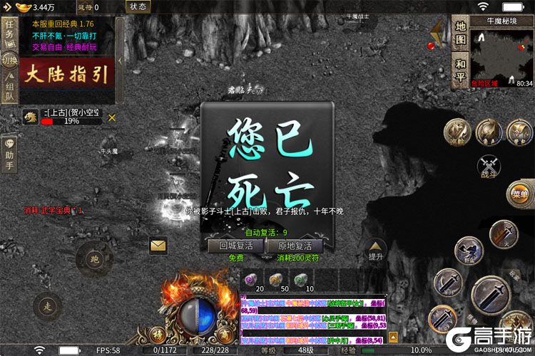 雷霆传奇--游戏评测--战斗死亡